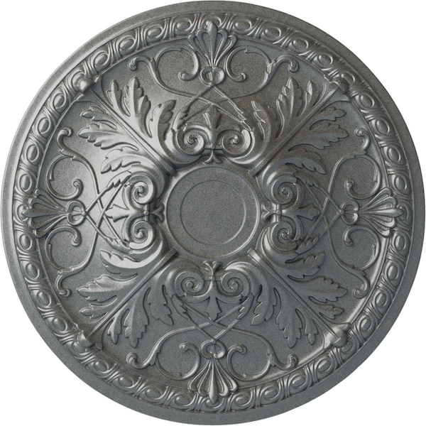 Ekena Millwork Tristan Ceiling Medallion (Fits Canopies up to 5 1/2"), Hand-Painted Platinum, 26"OD x 3"P CM26TNPLS - main